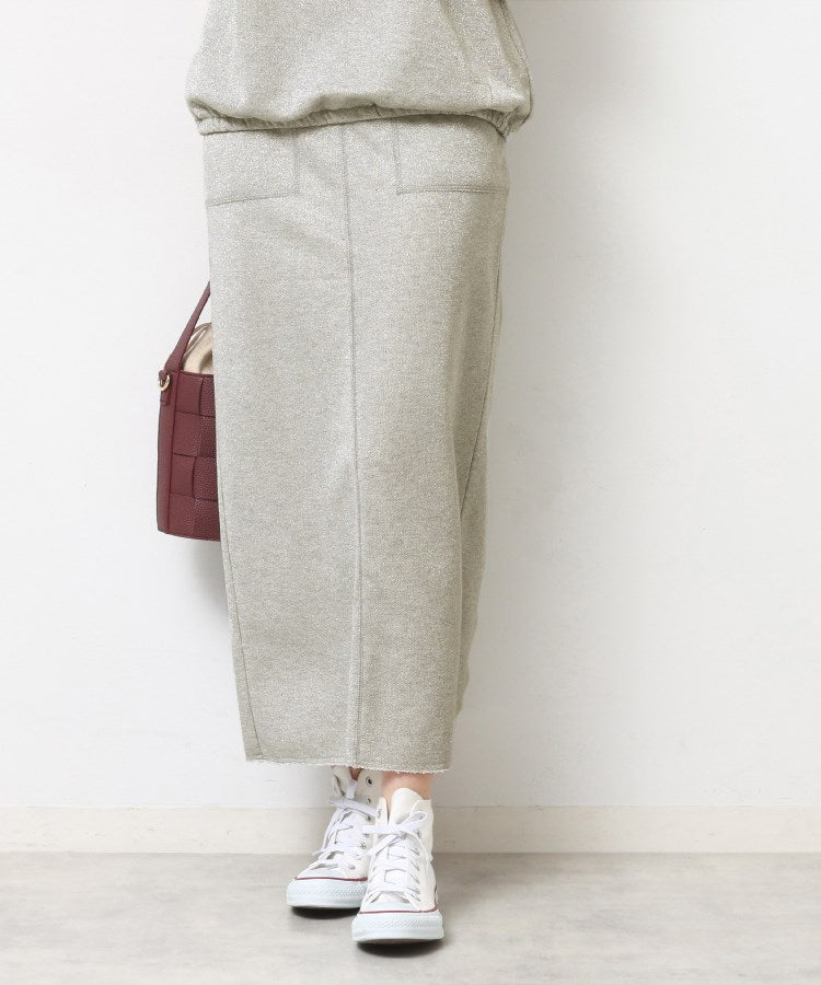デッサン Dessin 【セットアップ対応】ラメ裏毛ナロースカート (グレー(012)) グレー(012)