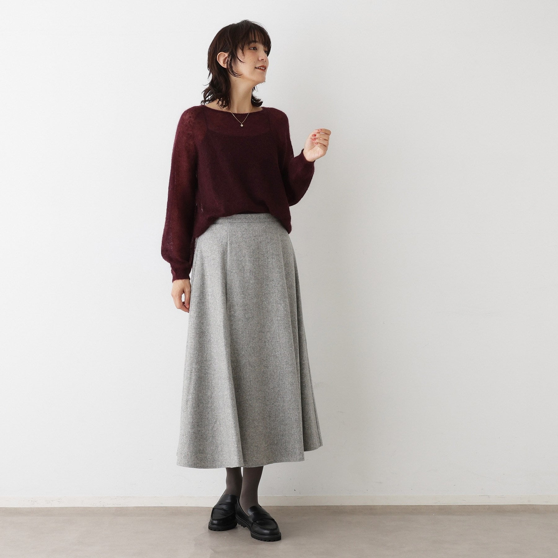 デッサン Dessin ツイードフレアスカート (ブラウン(544)) ブラウン(544)