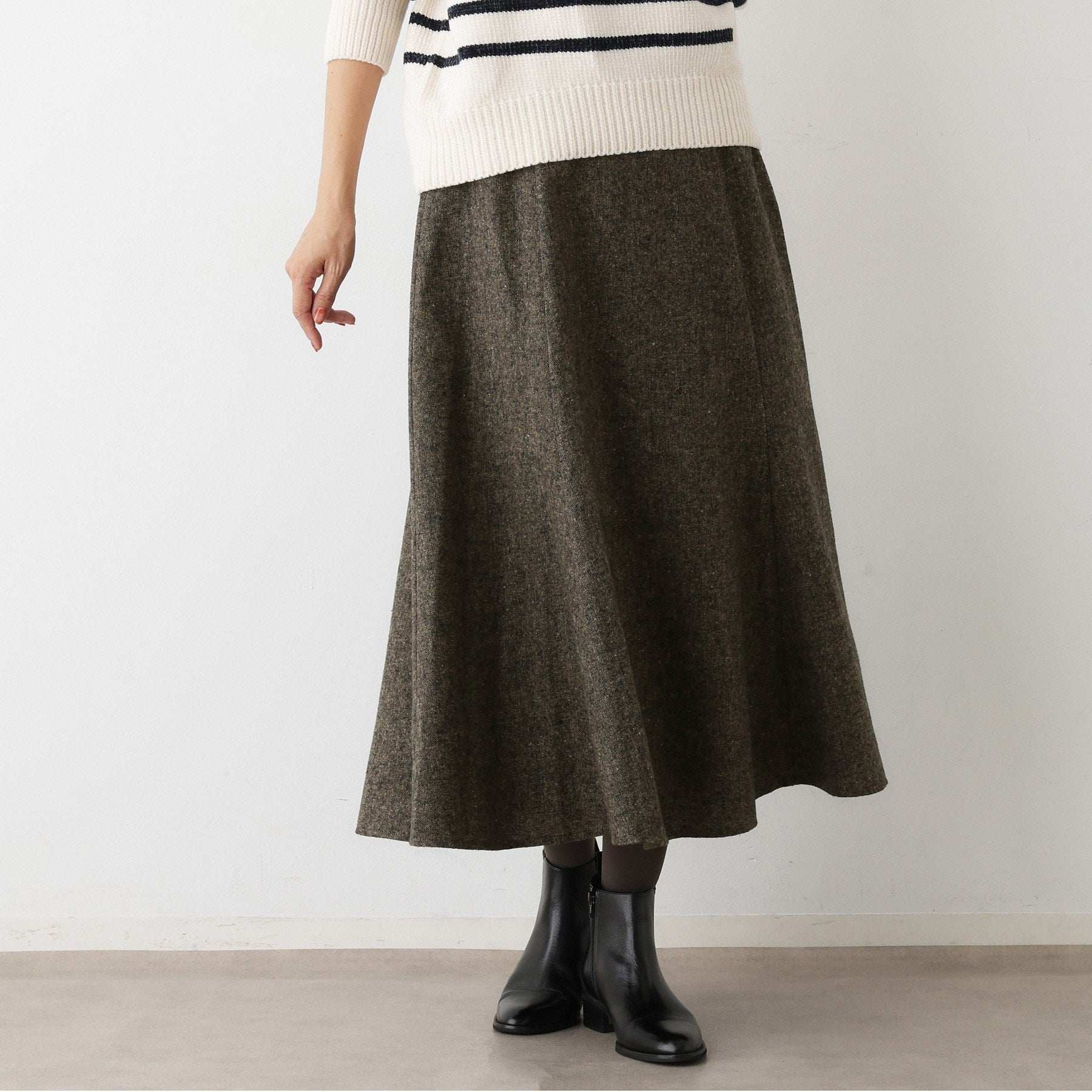 デッサン Dessin ツイードフレアスカート (ブラウン(544)) ブラウン(544)