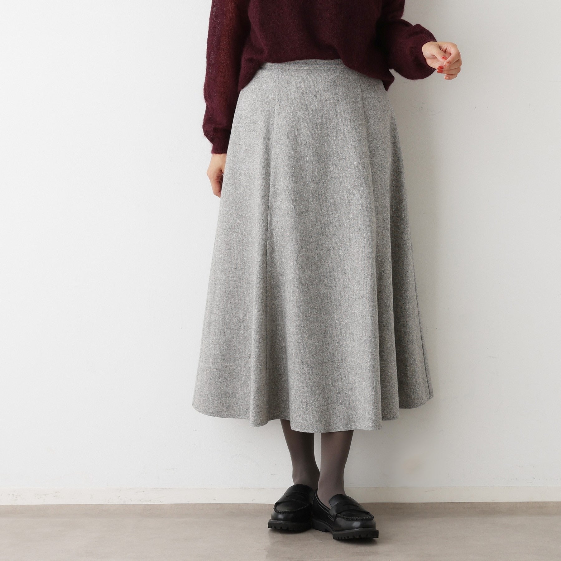 デッサン Dessin ツイードフレアスカート (ブラウン(544)) ブラウン(544)