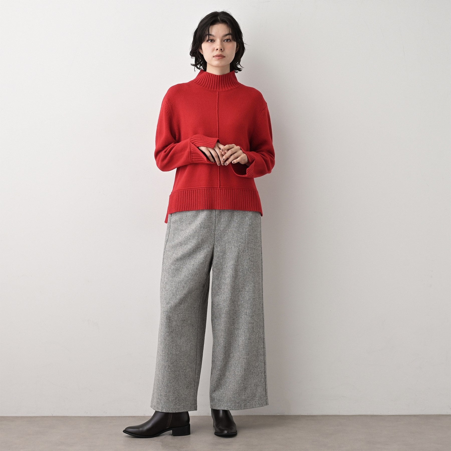 デッサン Dessin ハイネックニット (レッド(063)) レッド(063)