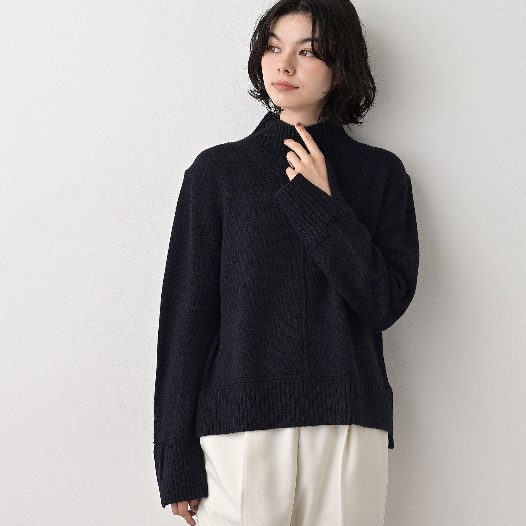 デッサン Dessin ハイネックニット (レッド(063)) レッド(063)