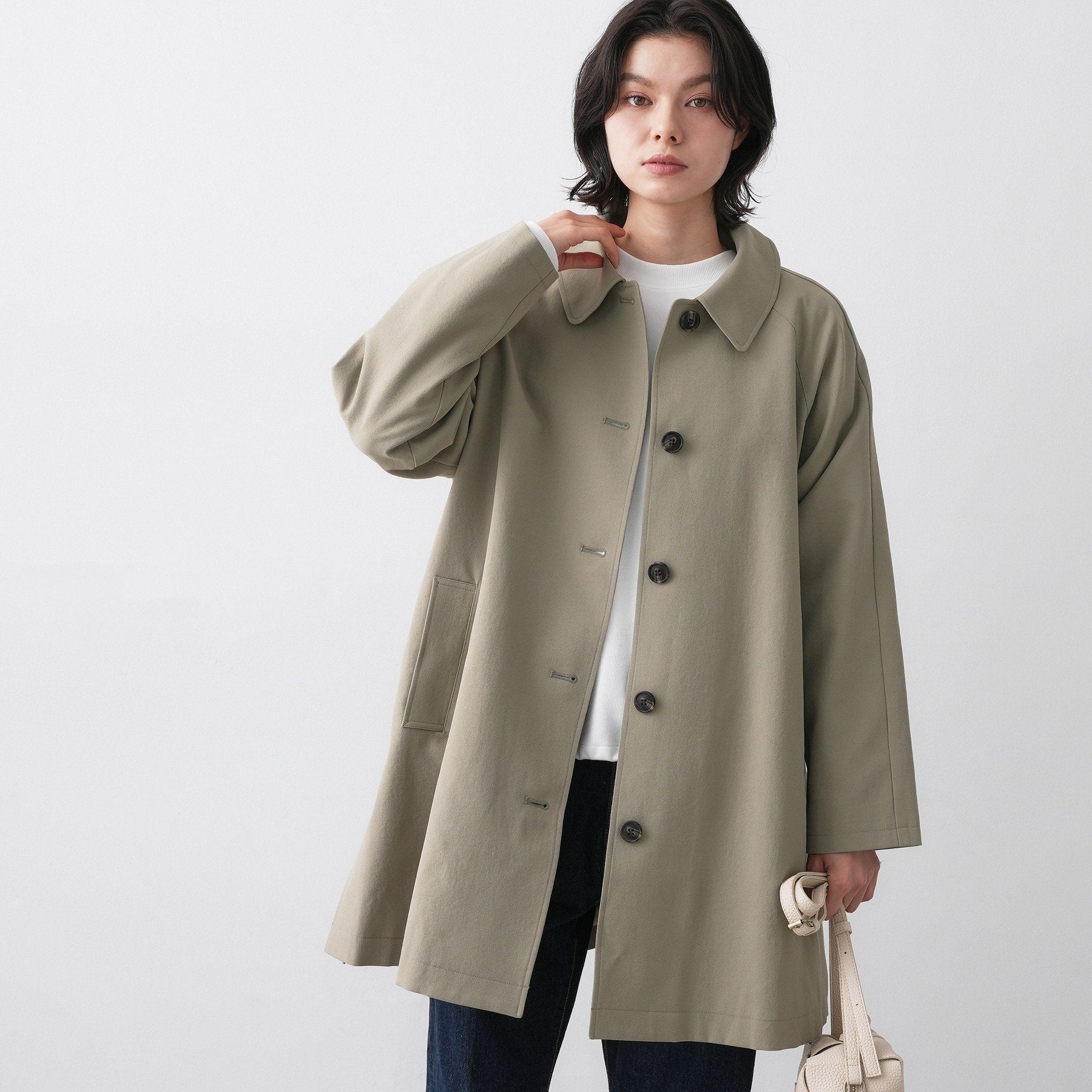 デッサン Dessin 【花粉ガード/撥水加工/洗える】ステンカラースプリングコート (オリーブグリーン(026)) オリーブグリーン(026)