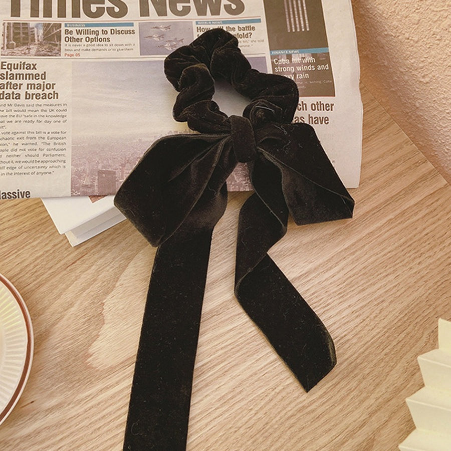 Diamond Hearts 【New with defects】 Velour Ribbon Chouchou Hair Accessory Simple Korean Korean Fashion