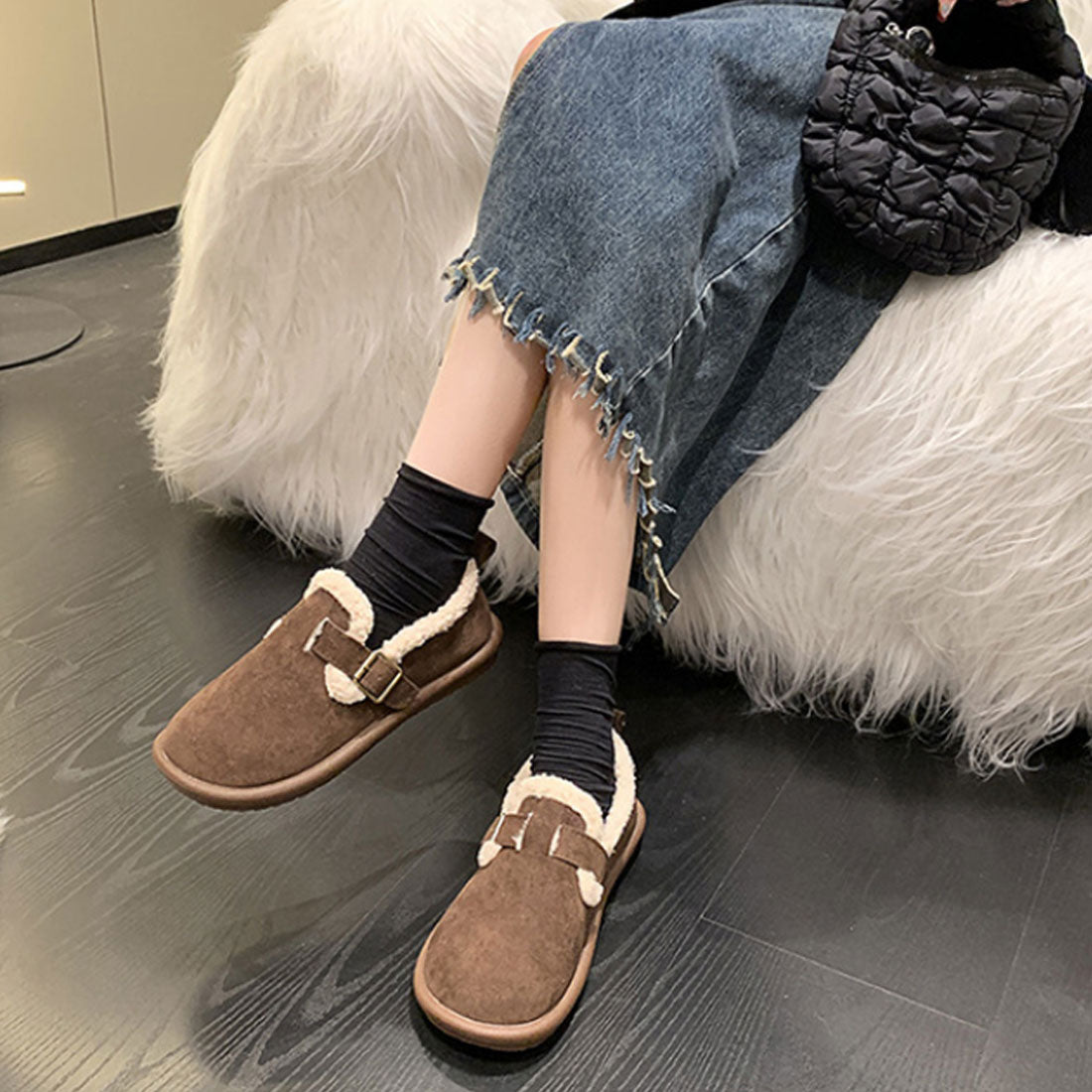 杜利(Durilly Dewlily Flat Flat Blat)鑽孔鞋女士女士在20年代,30年代,30年代,時尚秋季休閒的時尚黑色簡單鞋靴子靴子