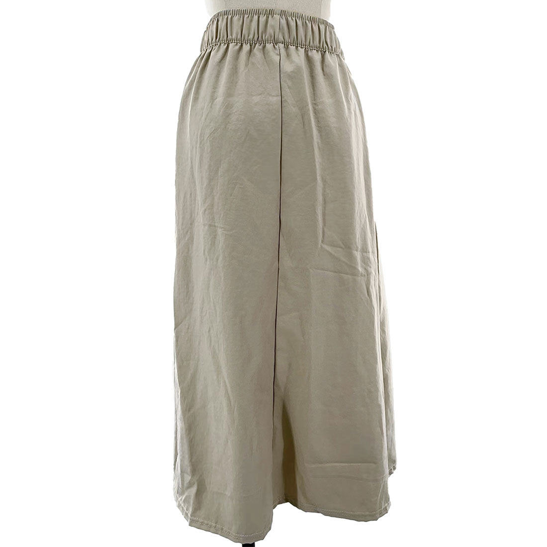 デューリリー Dewlily タックフレアスカート レディース 10代 20代 30代 韓国ファッション 春 夏 秋 カジュアル 可愛い おしゃれ シンプル 黒 無地 (アイボリー) アイボリー