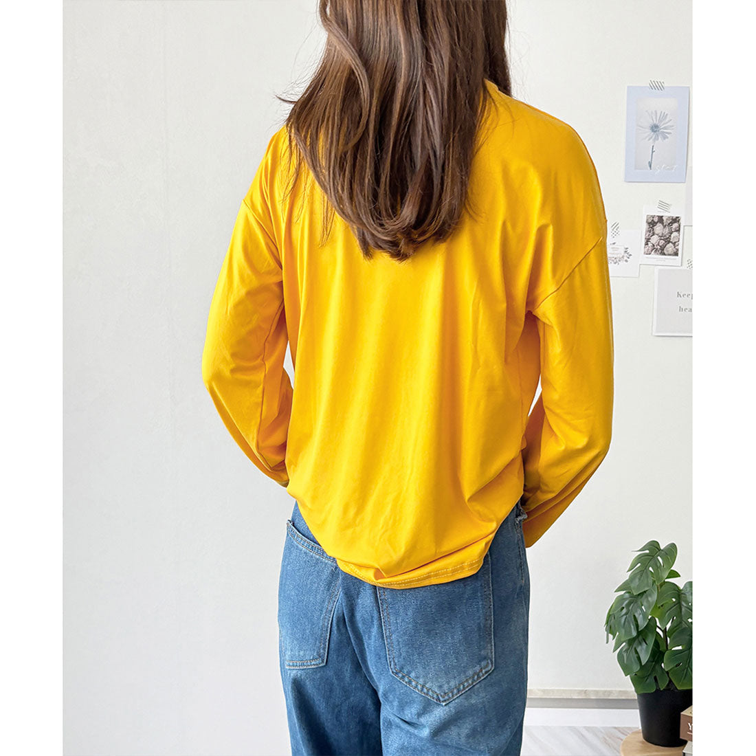 デューリリー Dewlily ボリューム袖カットソー レディース 韓国 カジュアル 長袖 ゆったり 無地 シンプル トップス 大人 リラックス 春 夏 秋 冬 着回し 普段着 (グリーン) グリーン