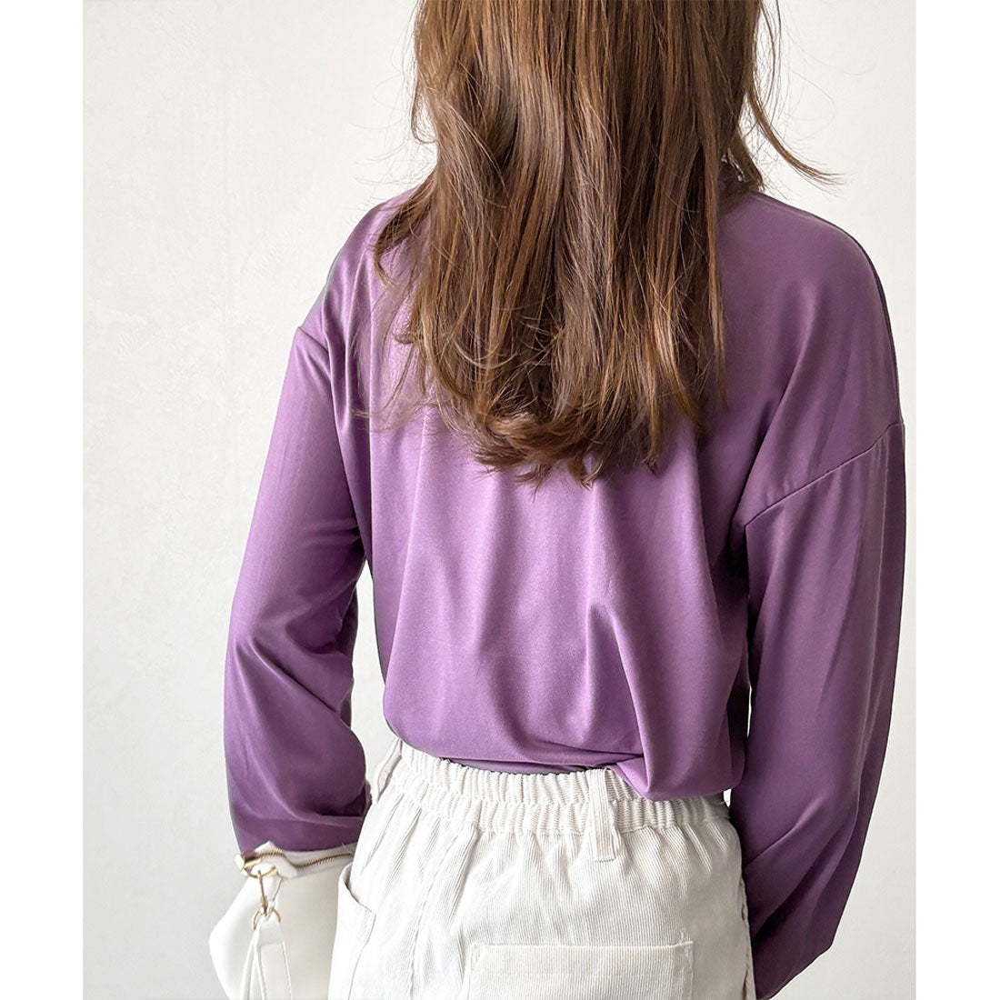 デューリリー Dewlily ボリューム袖カットソー レディース 韓国 カジュアル 長袖 ゆったり 無地 シンプル トップス 大人 リラックス 春 夏 秋 冬 着回し 普段着 (グリーン) グリーン