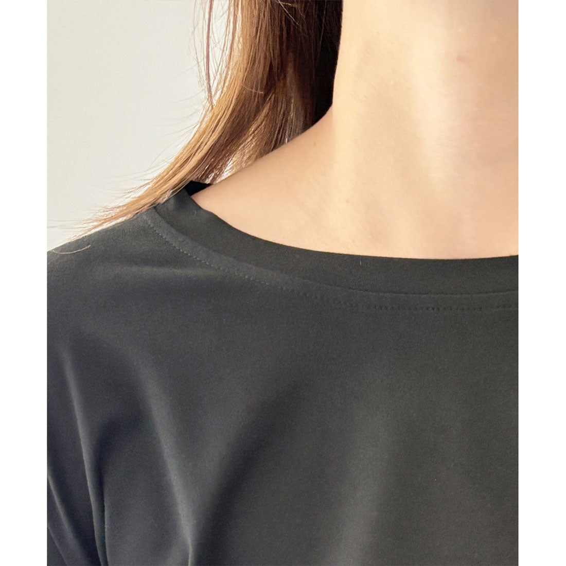 デューリリー Dewlily ボリューム袖カットソー レディース 韓国 カジュアル 長袖 ゆったり 無地 シンプル トップス 大人 リラックス 春 夏 秋 冬 着回し 普段着 (グリーン) グリーン