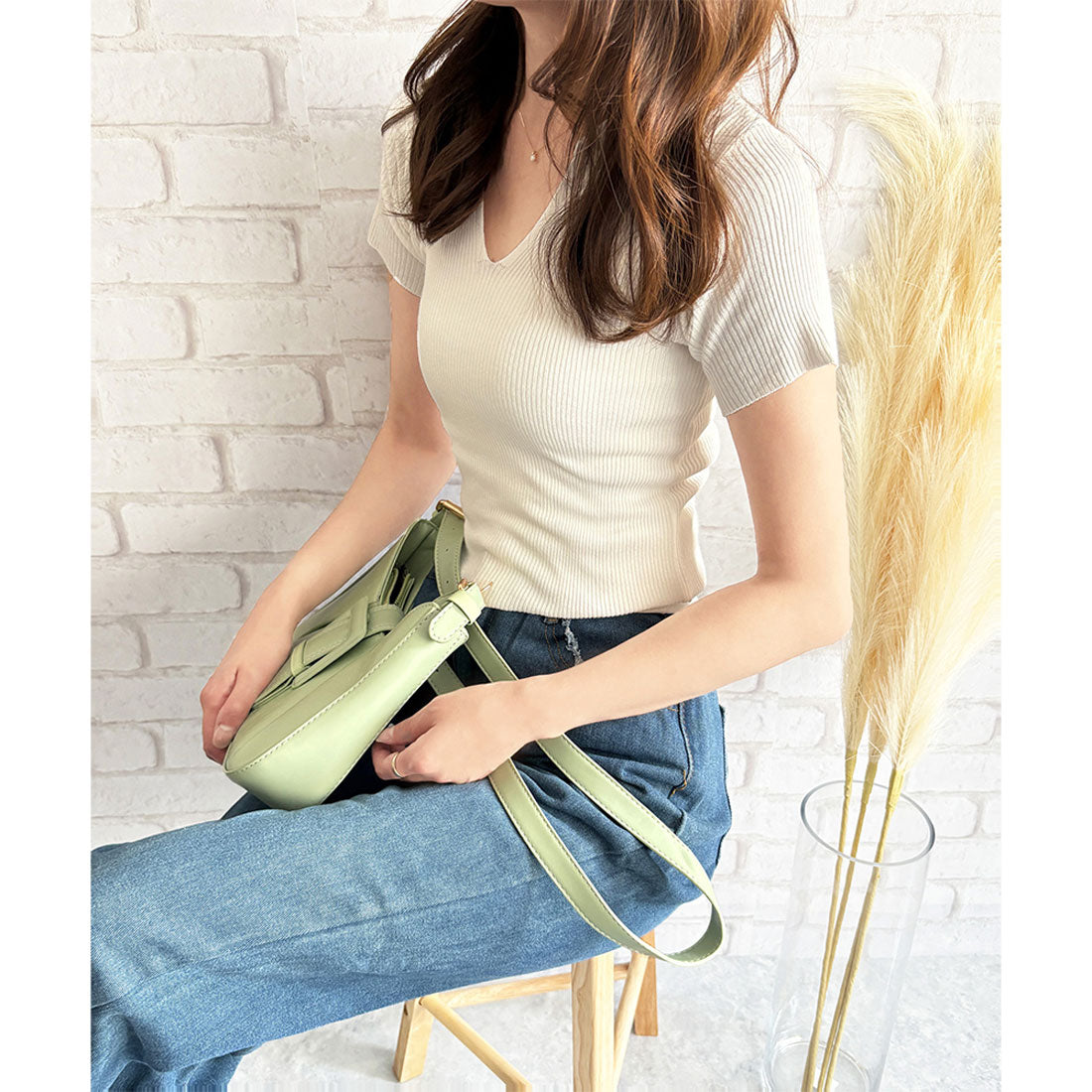 デューリリー Dewlily スキッパー半袖ポロニット レディース 韓国 カジュアル シンプル ショート丈 おしゃれ かわいい 大人 春 夏 着回し お出かけ トップス シャツ (イエロー) イエロー