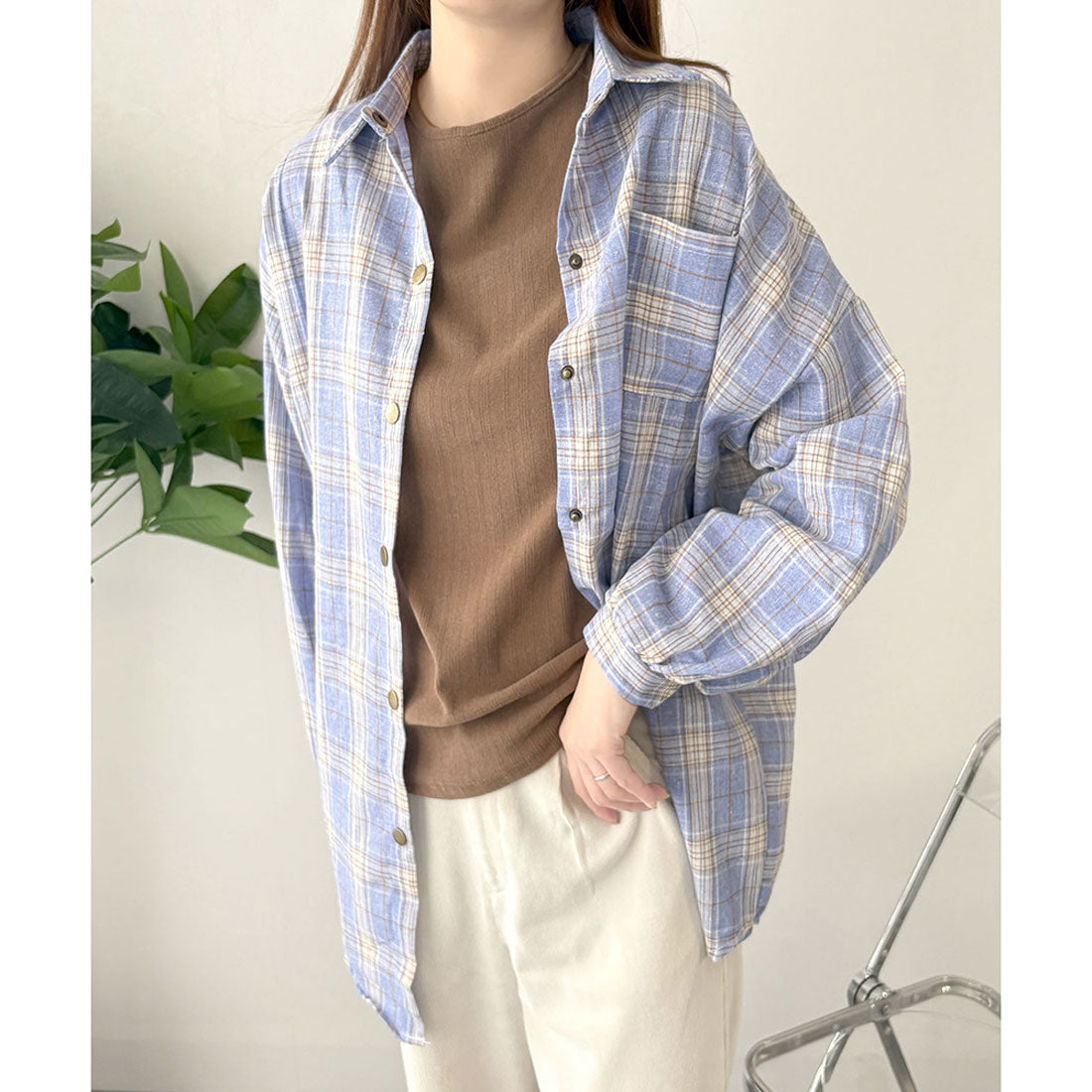 デューリリー Dewlily ラウンドネックリブカットソー レディース カジュアル オフィス 上品 大人 シンプル 無地 トップス デイリー 普段着 楽ちん 春秋冬 長袖 着回し (アイボリー) アイボリー