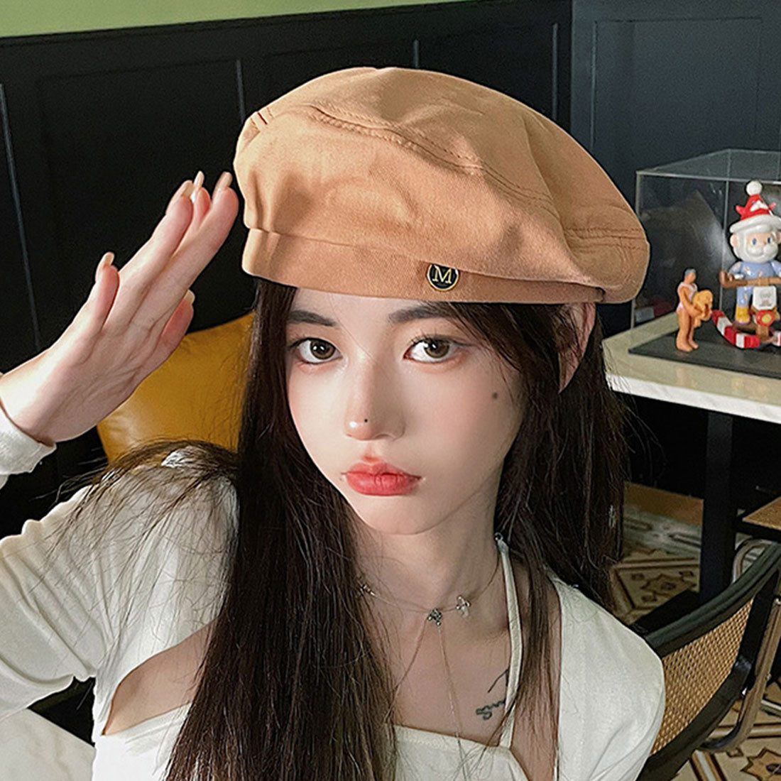 Dewlily Casual Beret, Korean Fashion, For Teens, 20s, 30s, Simple, Cut