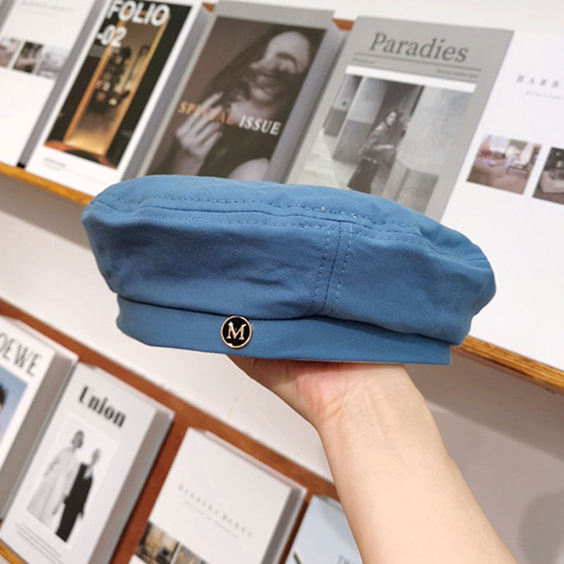 Durilly Dewlily休閒貝雷帽韓國時尚tatested Beret簡單可愛的貝雷帽帽子小臉效果可折疊存儲方便禮物