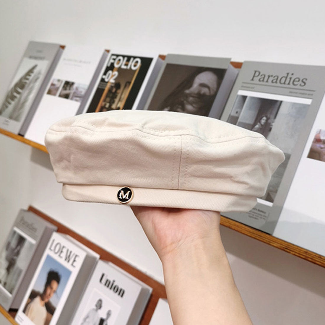 Durilly Dewlily休閒貝雷帽韓國時尚tatested Beret簡單可愛的貝雷帽帽子小臉效果可折疊存儲方便禮物