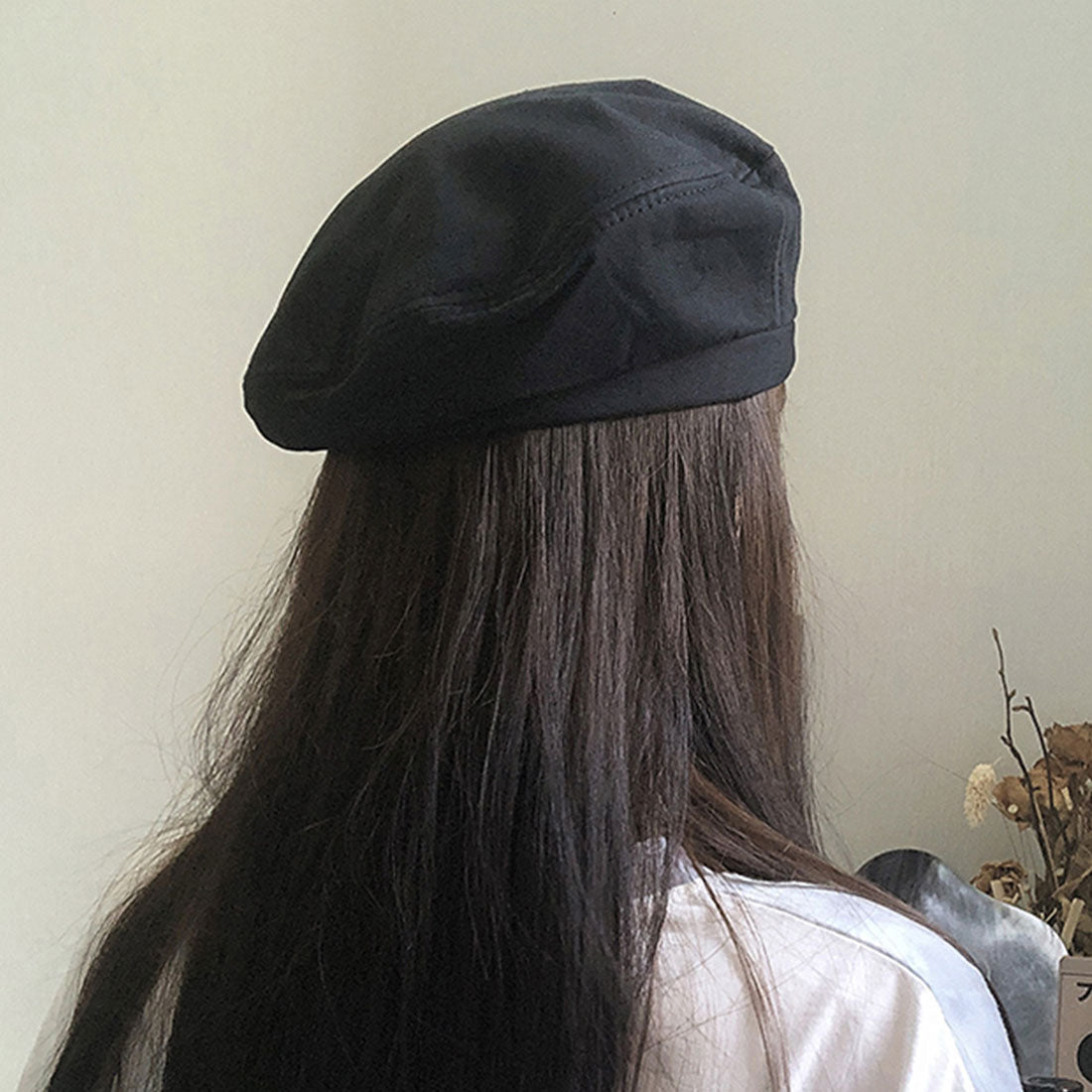 Durilly Dewlily休閒貝雷帽韓國時尚tatested Beret簡單可愛的貝雷帽帽子小臉效果可折疊存儲方便禮物