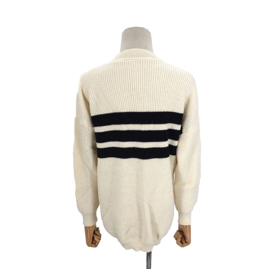 Dewlily Long Knit Autumn Winter Korean Fashion Teens 20s 30s Women's Cute Adult Casual Simple Long Sleeves Figure Covering Lines Oversized