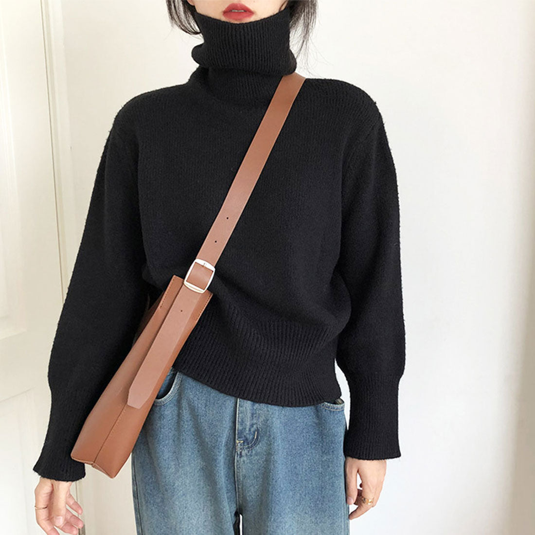 デューリリー Dewlily タートルネックセーター 秋 冬 韓国ファッション 10代 20代 30代 レディース 暖かい 可愛い 大人カジュアル シンプル ハイネック ニット