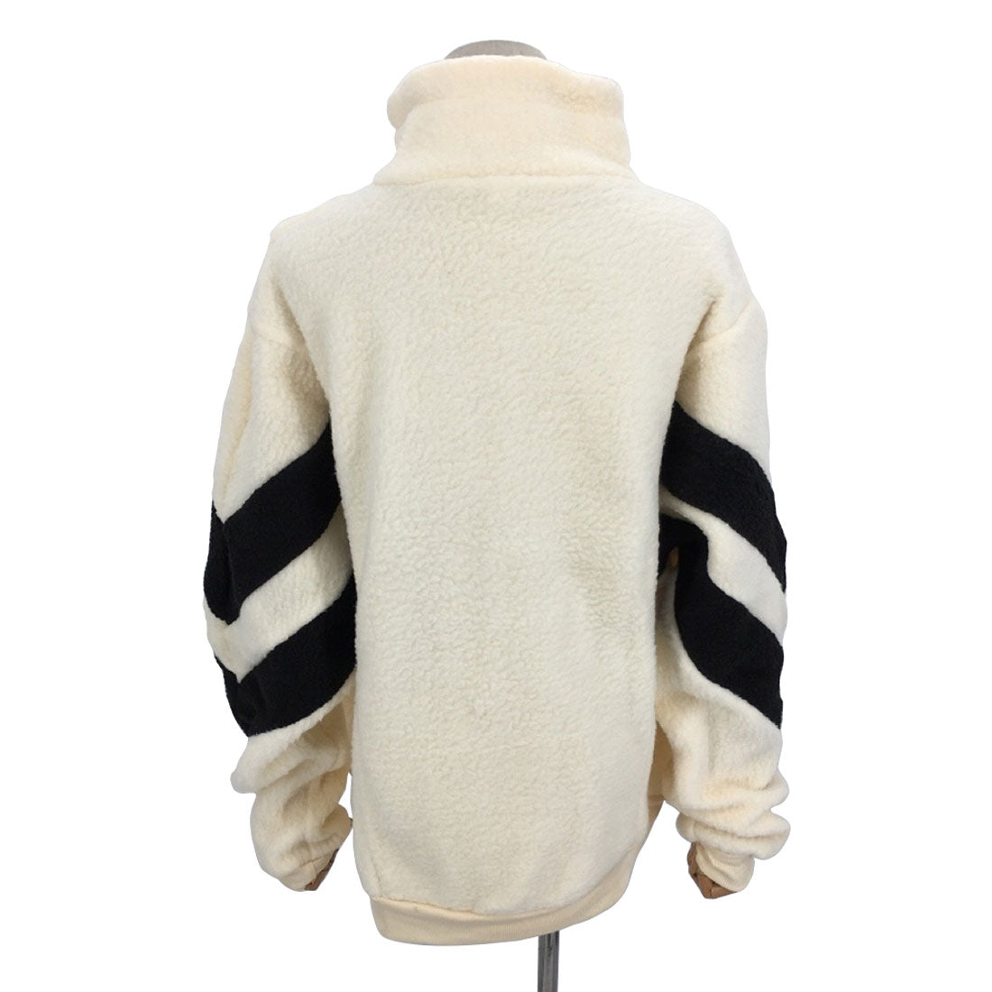 デューリリー Dewlily オーバーサイズボアブルゾン レディース 10代 20代 30代 韓国ファッション カジュアル 可愛い 大人 大きいサイズ ボーダー アウター 秋 冬