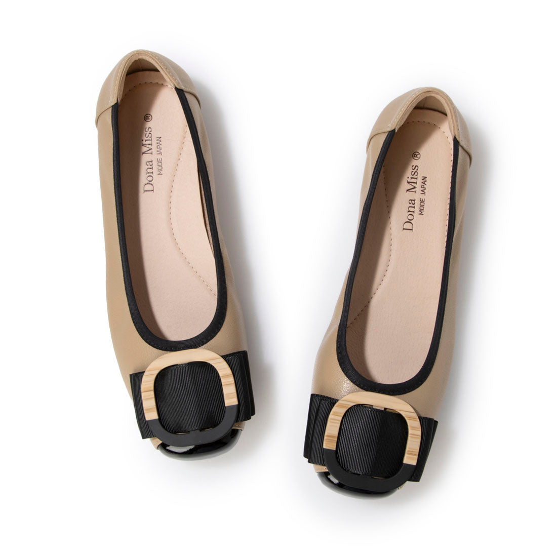 ドナミス Dona Miss バックル付き楽ちんフラットパンプス (BG) BG