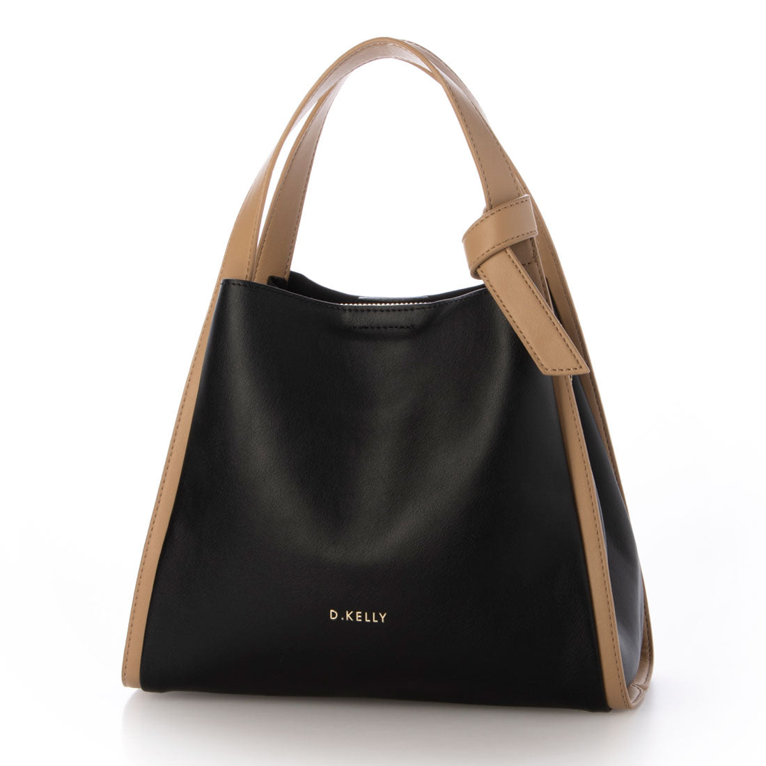 ディーケリー D.KELLY ハンドバッグ 2way ショルダーバッグ レディース D.KELLY バイカラー 自立 軽量 コンパクト ソフトレザー DK-ML-7103 (ブラック) ブラック