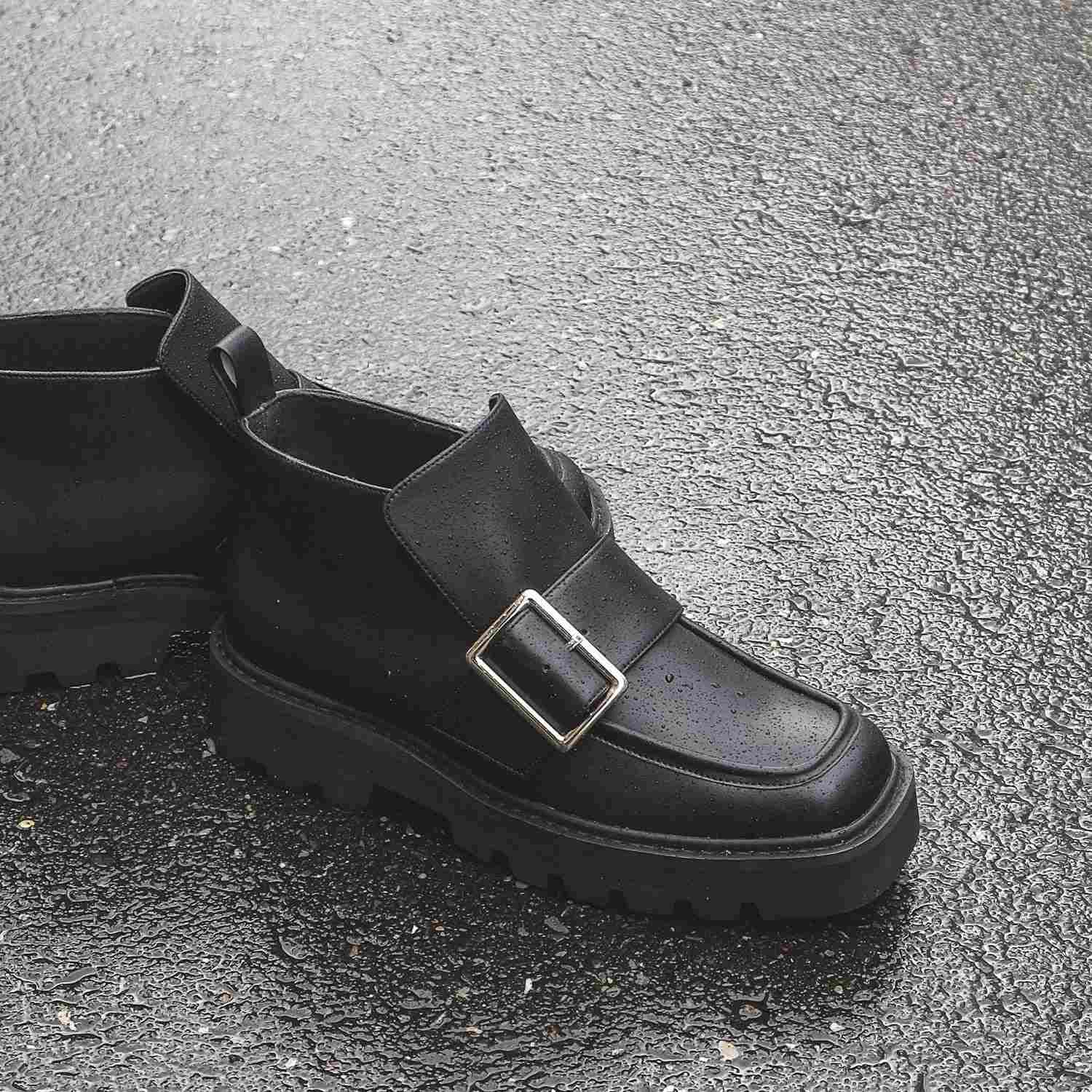 ダニエラアンドジェマ Daniella & GEMMA 【レイン対応】スクエアトゥショートエンジニアブーツ