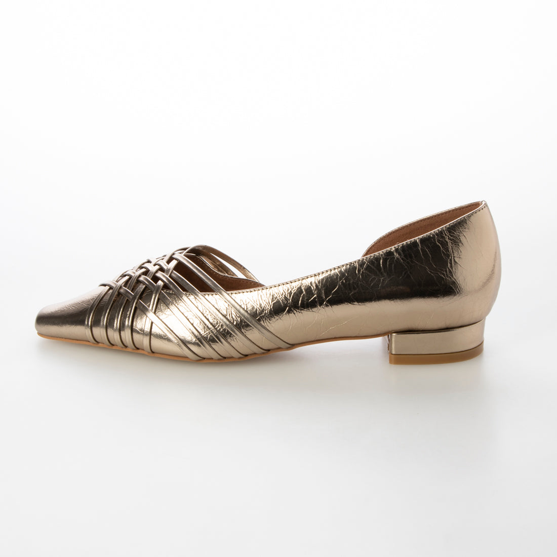 ダニエラアンドジェマ Daniella & GEMMA メタリックセパレートフラットパンプス