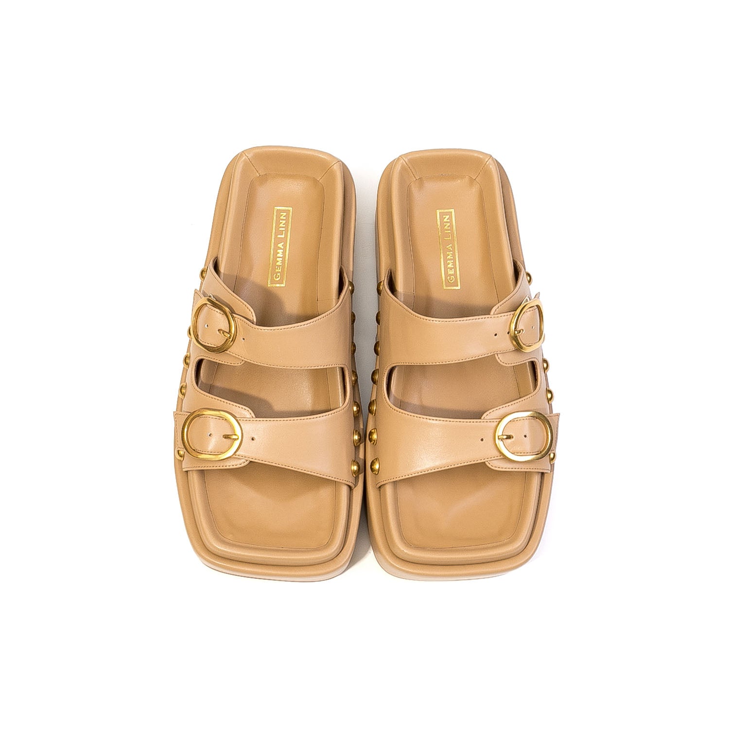 ダニエラアンドジェマ Daniella & GEMMA ダブルバックルベルトボリュームソールサンダル