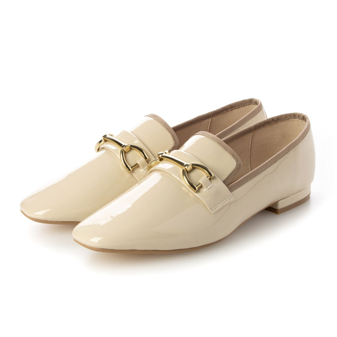 ダニエラアンドジェマ Daniella & GEMMA 【レイン対応】ビットエナメルローファー,アイボリーエナメル