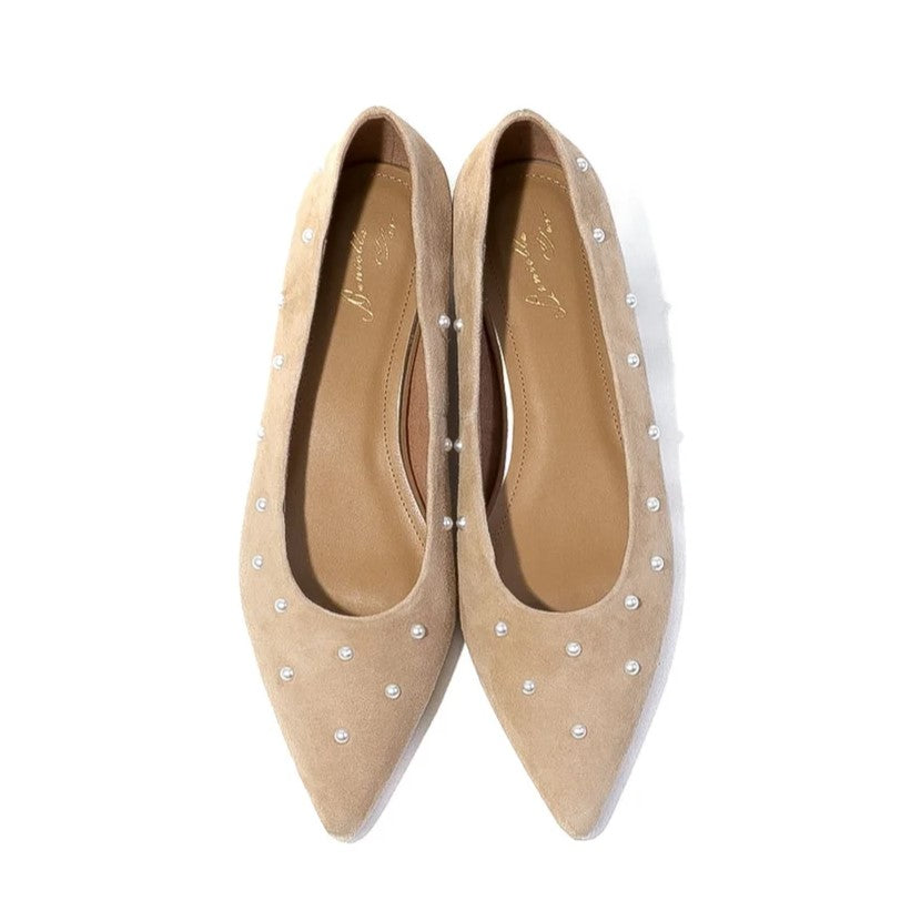 ダニエラアンドジェマ Daniella & GEMMA パールモチーフフラットシューズ