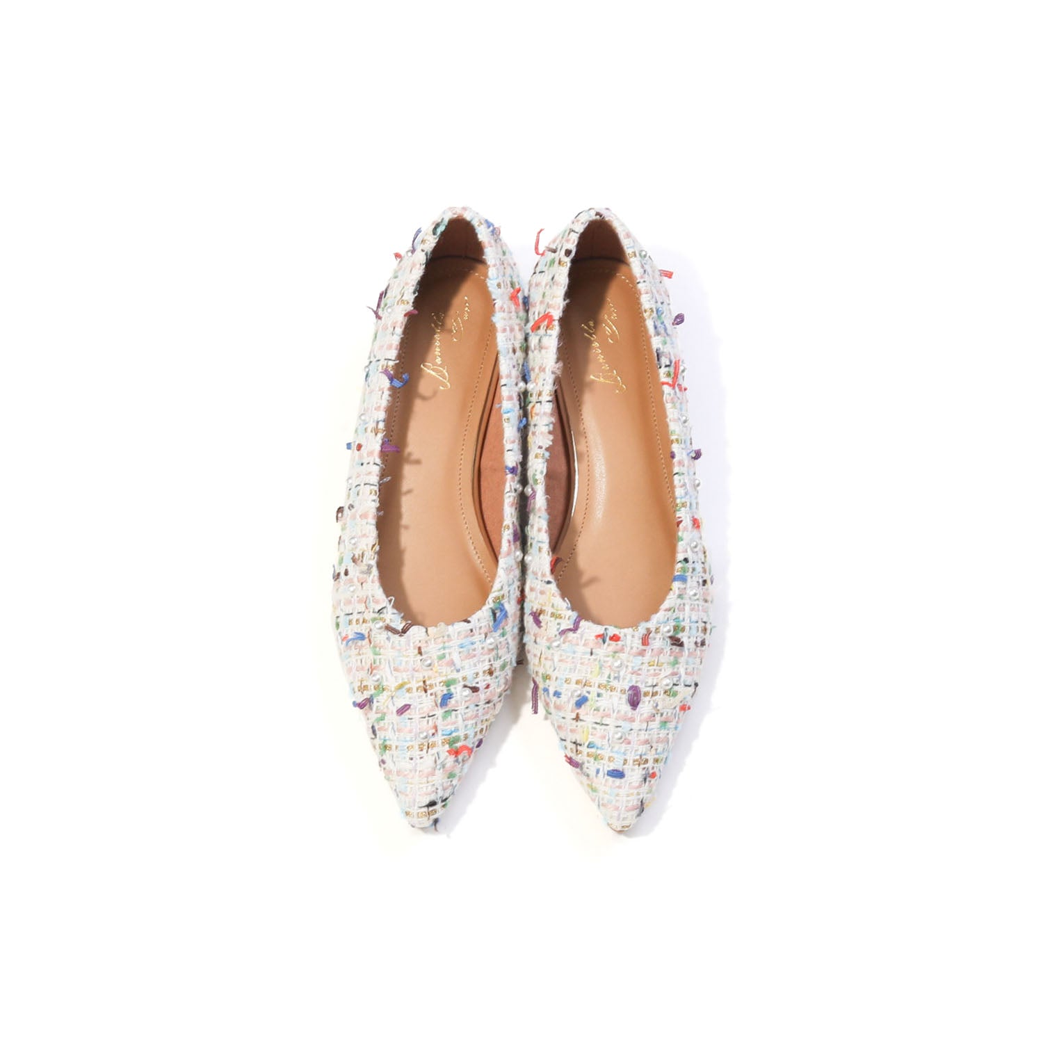 ダニエラアンドジェマ Daniella & GEMMA パールモチーフフラットシューズ