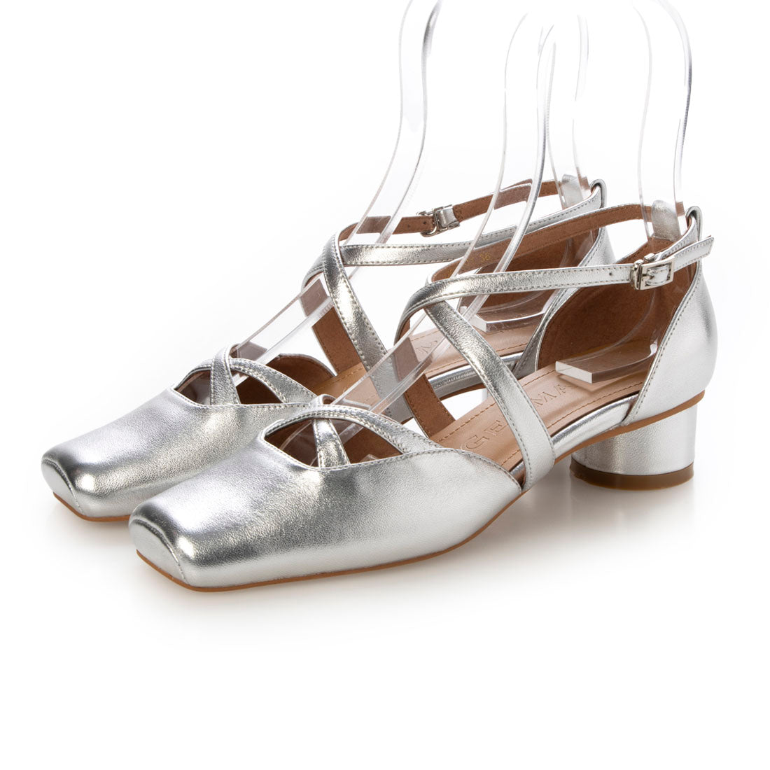 ダニエラアンドジェマ Daniella & GEMMA スクエアトゥクロスストラップパンプス