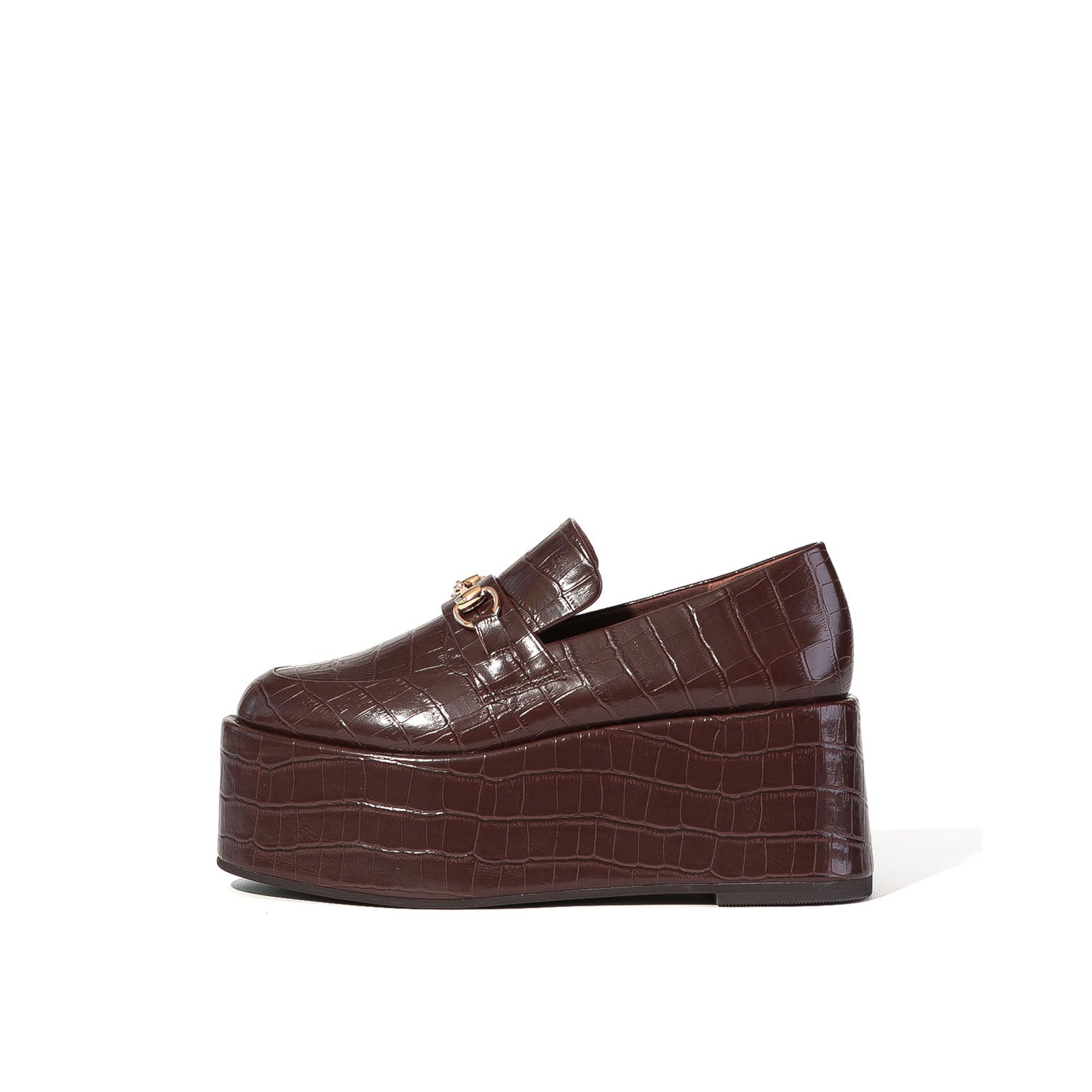 Daniella & GEMMA Bit Motif Embossed Volume Sole Loafers