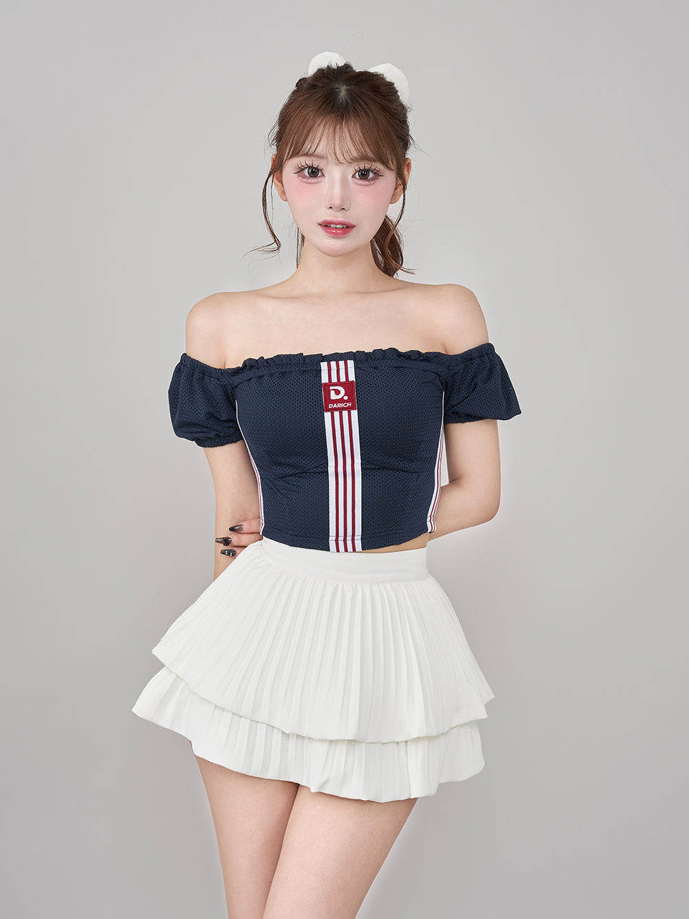 ダーリッチ Darich リメイクライクメッシュトップス (ネイビー) ネイビー