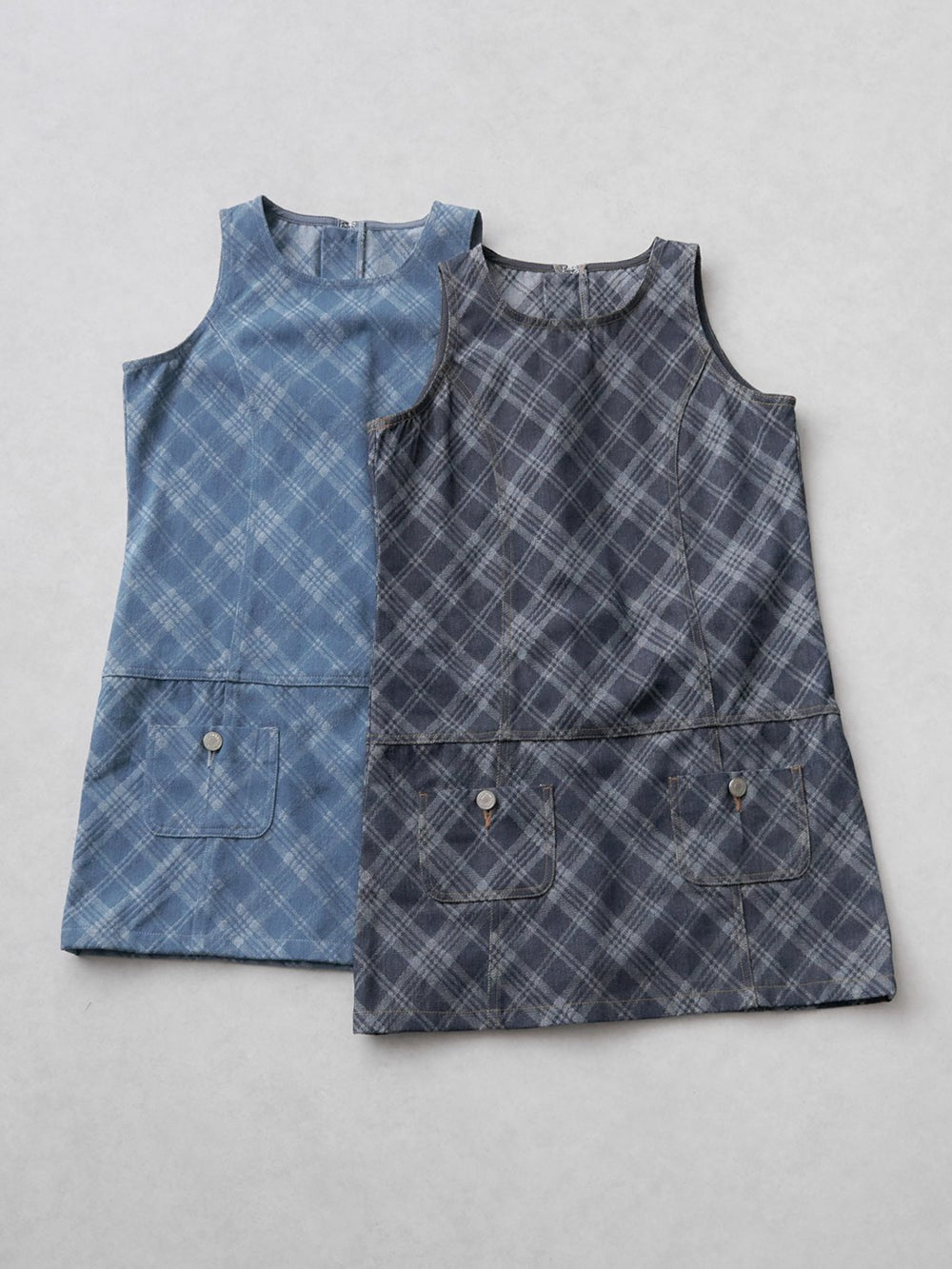 ダーリッチ Darich バイヤスチェックデニムミニワンピース (ブルー) ブルー