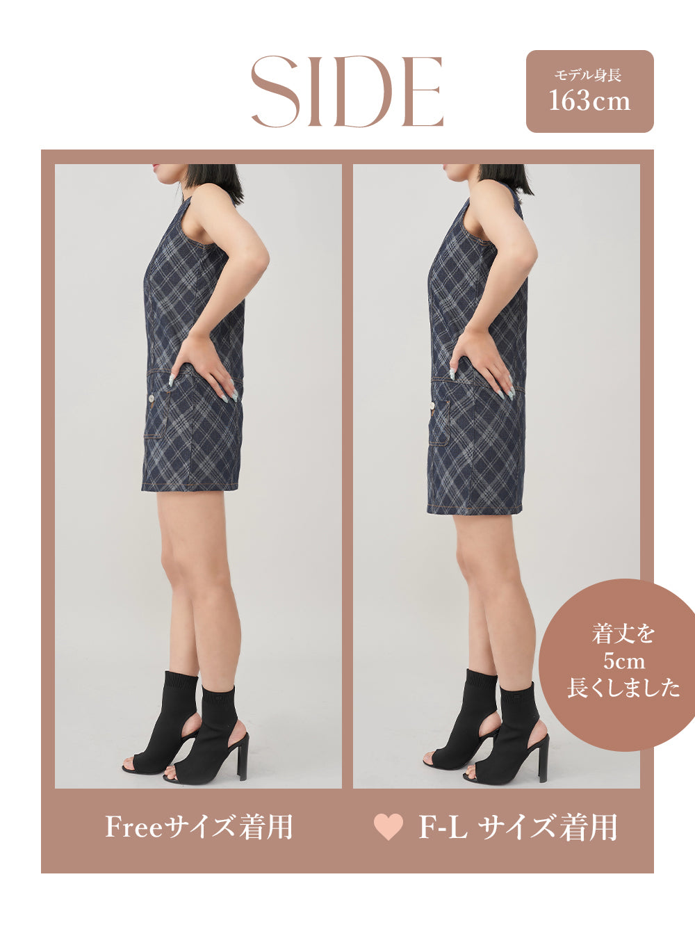 ダーリッチ Darich バイヤスチェックデニムミニワンピース (ブルー) ブルー