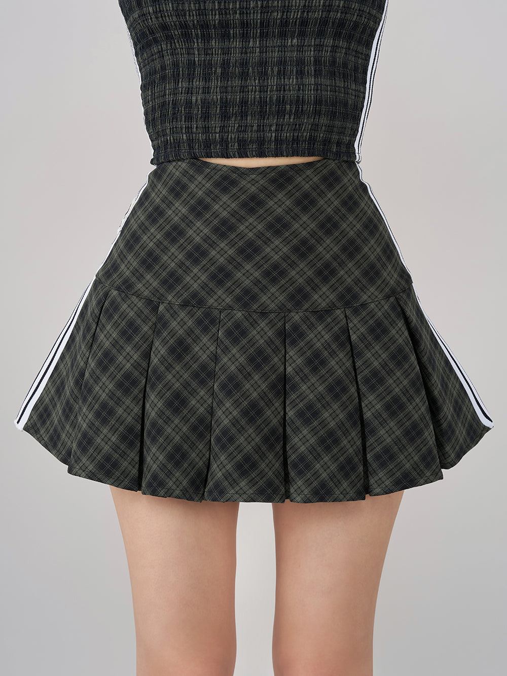 ダーリッチ Darich リメイクライクチェックミニスカート (グリーン) グリーン