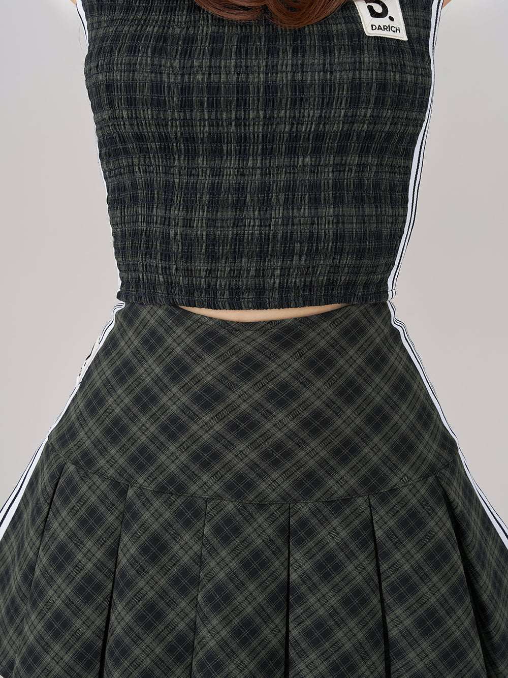 ダーリッチ Darich リメイクライクチェックミニスカート (グリーン) グリーン
