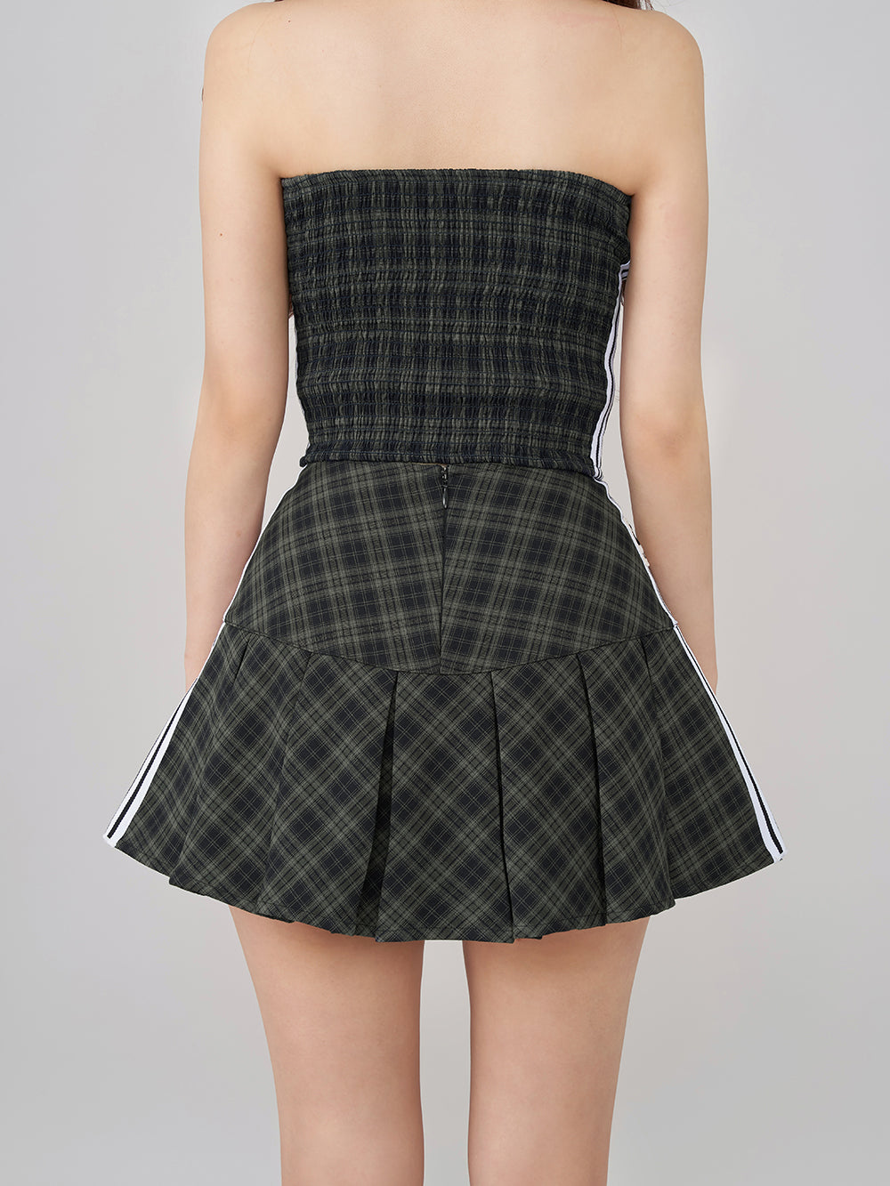 ダーリッチ Darich リメイクライクチェックミニスカート (グリーン) グリーン