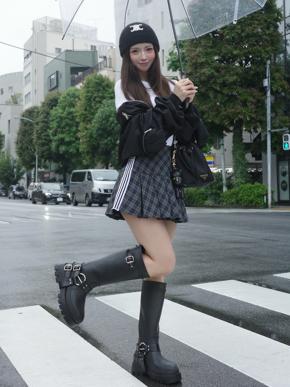 ダーリッチ Darich リメイクライクチェックミニスカート (グリーン) グリーン