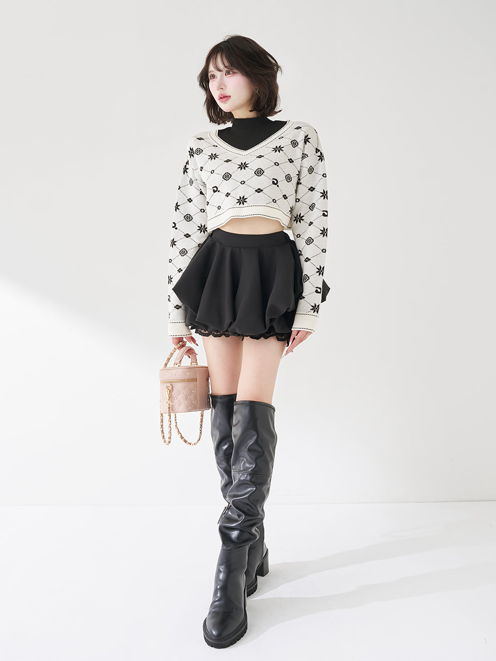 ダーリッチ Darich アンサンブルスノーロゴニットミニワンピース (サックス) サックス