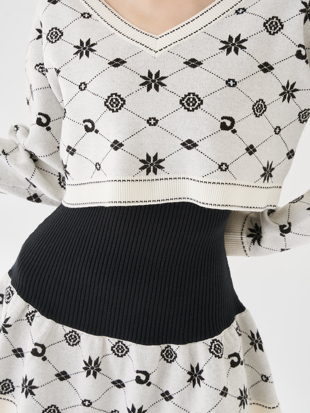 ダーリッチ Darich アンサンブルスノーロゴニットミニワンピース (サックス) サックス