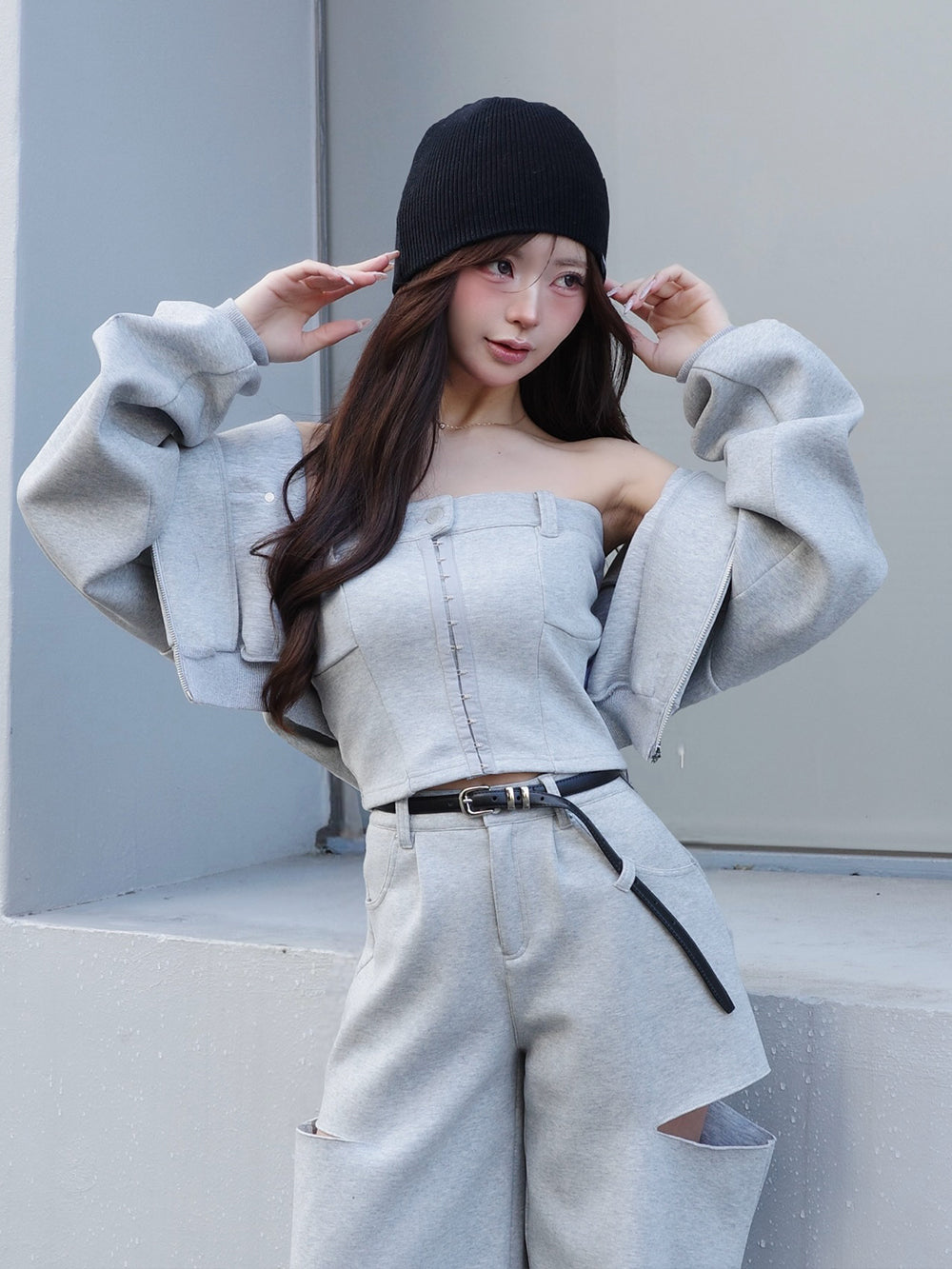 ダーリッチ Darich ボンディングスウェットベアアンサンブル (グレー) グレー