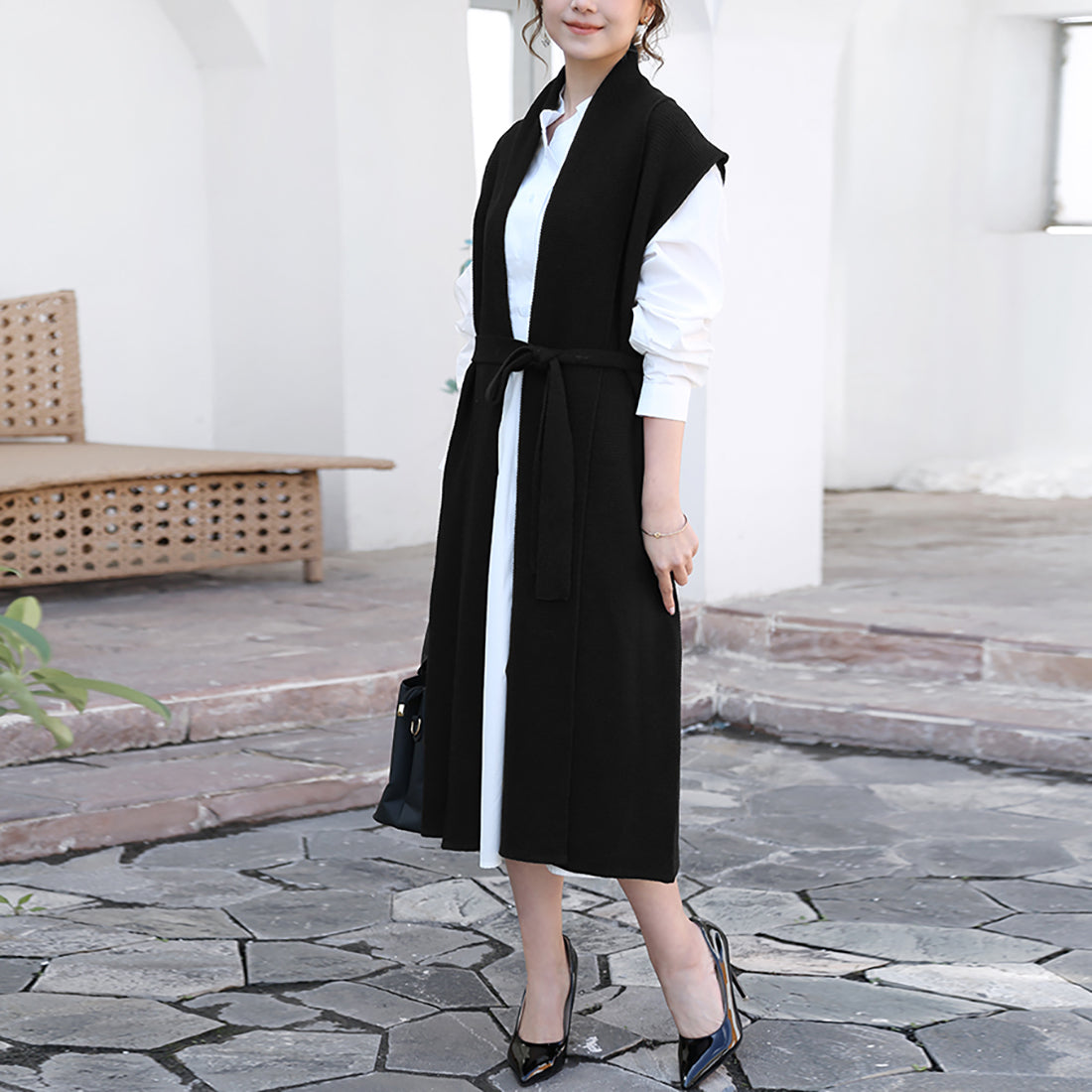 ドゥー ベル Doux Belle ニットジレ ロングジレ レディース