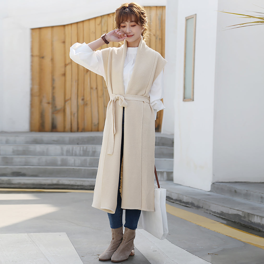 ドゥー ベル Doux Belle ニットジレ ロングジレ レディース