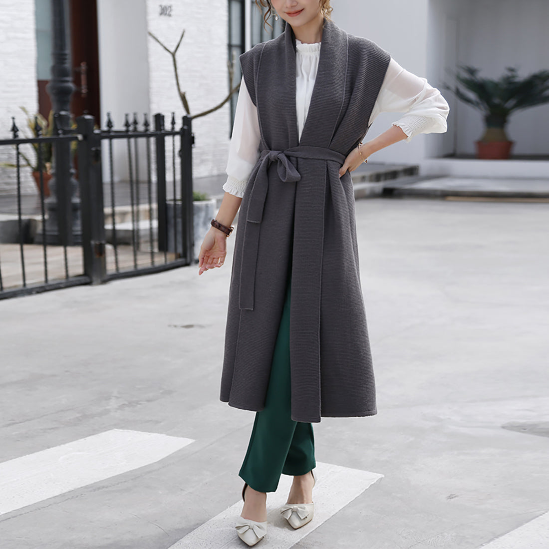 ドゥー ベル Doux Belle ニットジレ ロングジレ レディース