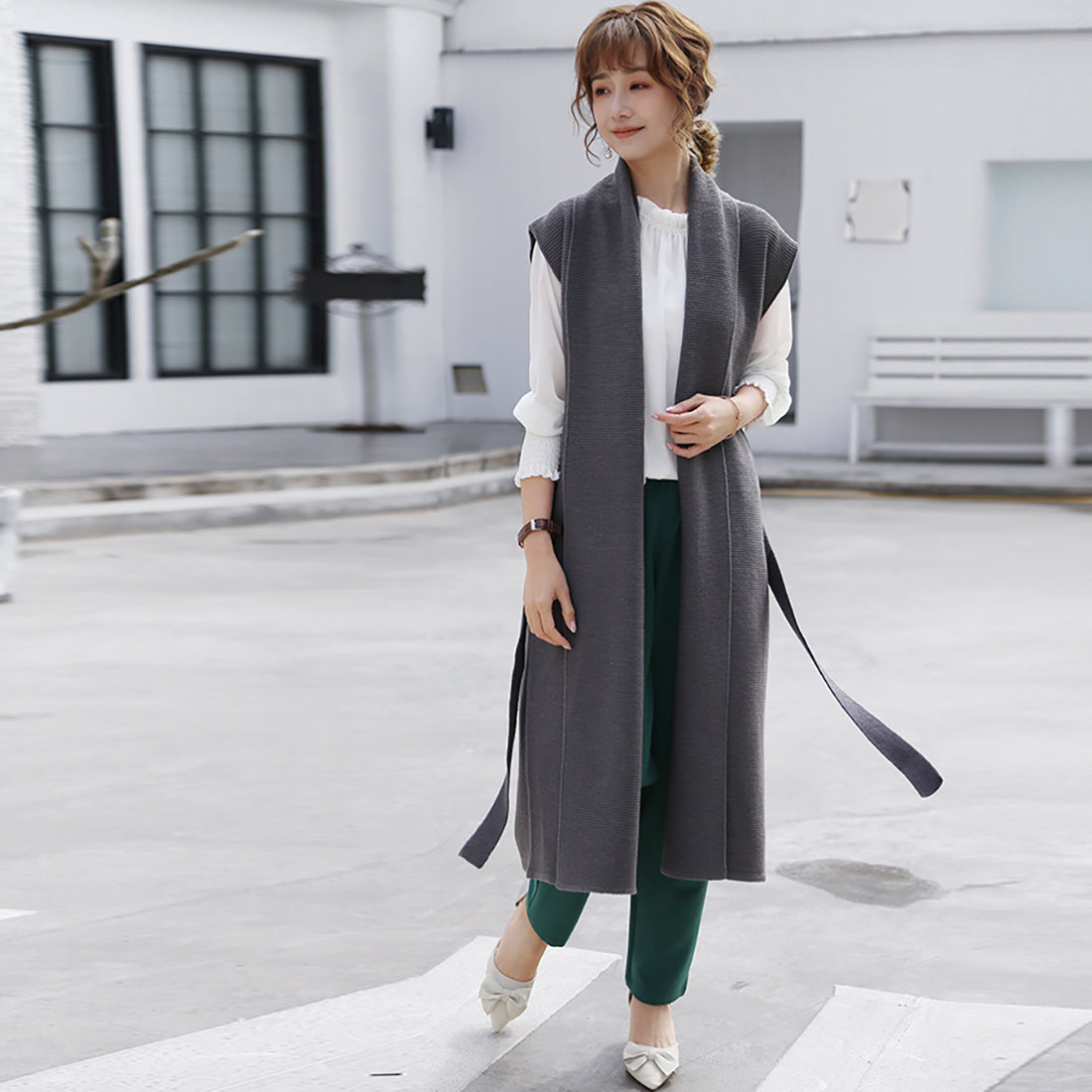 ドゥー ベル Doux Belle ニットジレ ロングジレ レディース