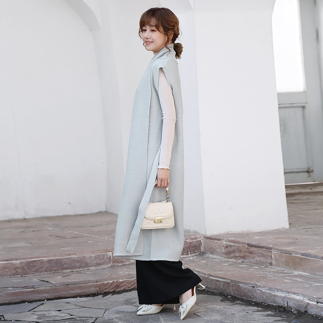 ドゥー ベル Doux Belle ニットジレ ロングジレ レディース