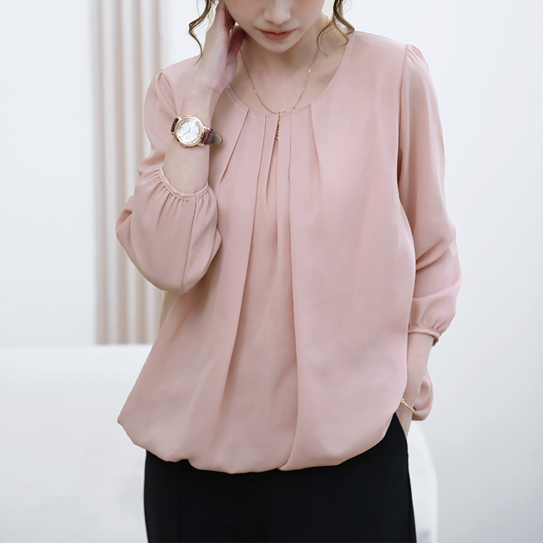 ドゥー ベル Doux Belle ブラウス シャツ レディース (ピンク) ピンク