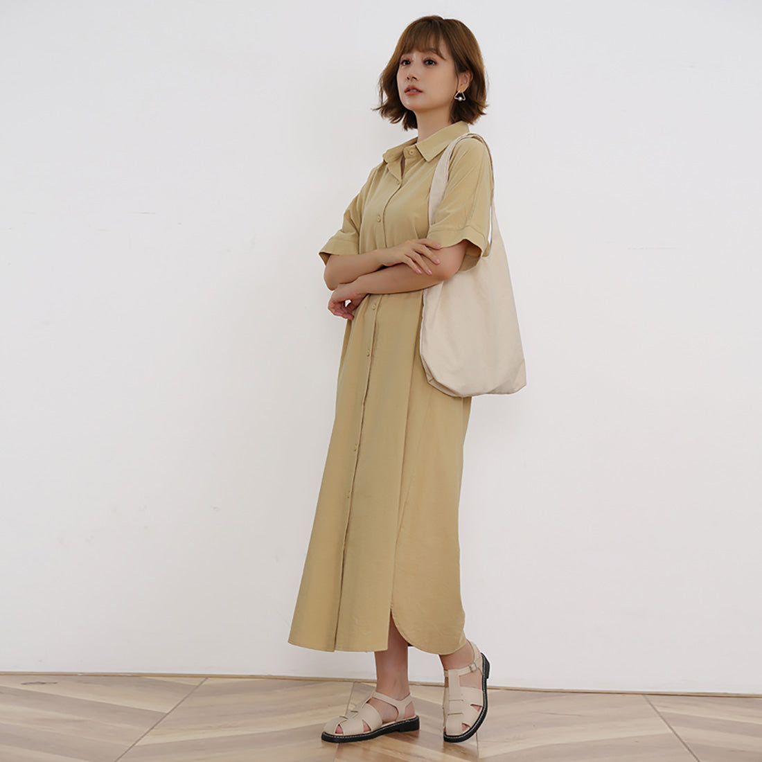 ドゥー ベル Doux Belle 新作 シャツワンピース ワンピース