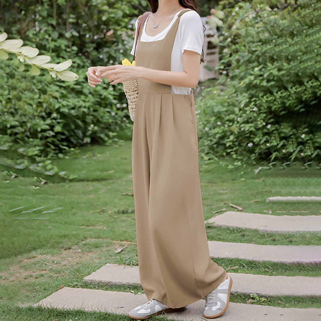ドゥー ベル Doux Belle オールインワン パンツ サロペット (キャメル) キャメル